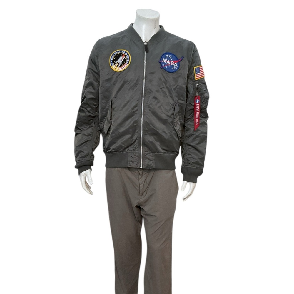 Alpha Industries Men’s Grey NASA Full Zip Jacket